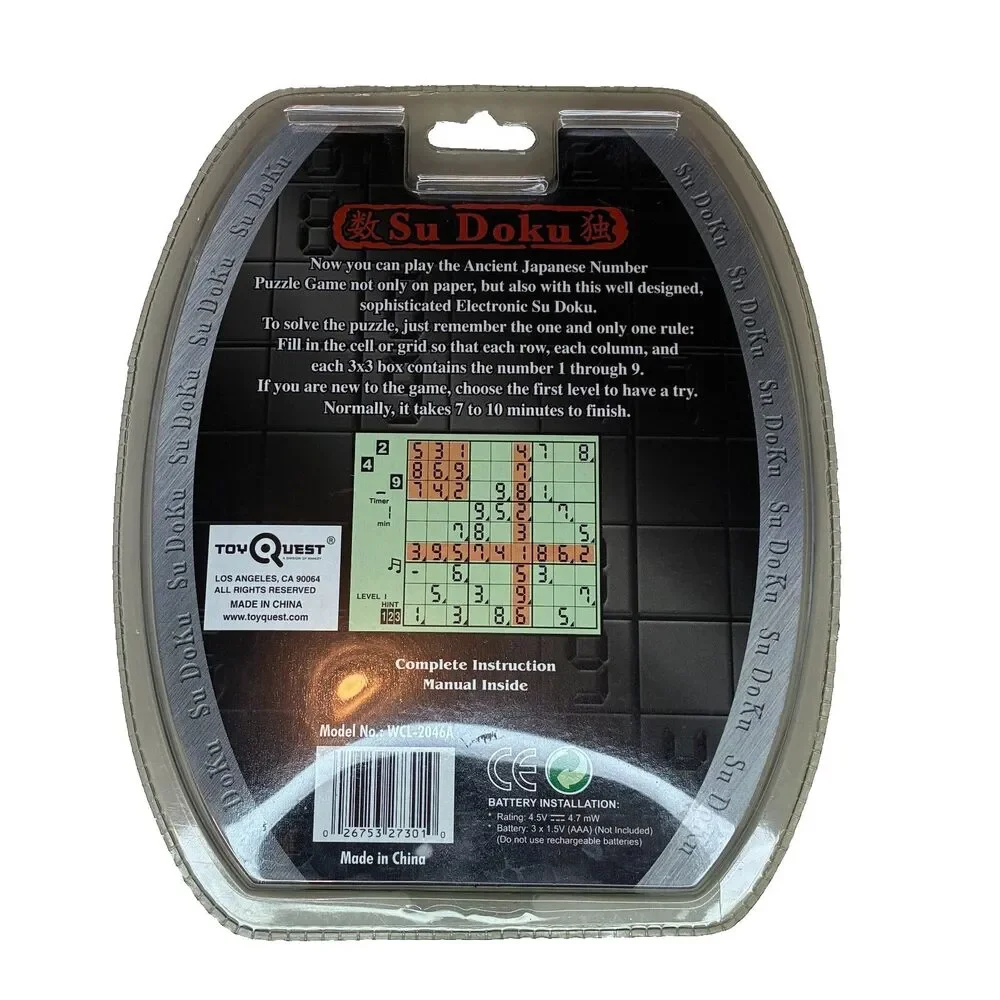 SuDoKu Su Doku Handheld Electronic Game 2500 Puzzles Toy Quest Travel New NIP